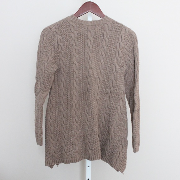 Taupe A Line Cable Knit Sweater - Picture 2 of 4